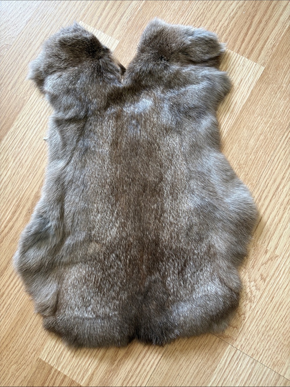 C0018 Soft Gray-Brown Real Rabbit Fur Pelt